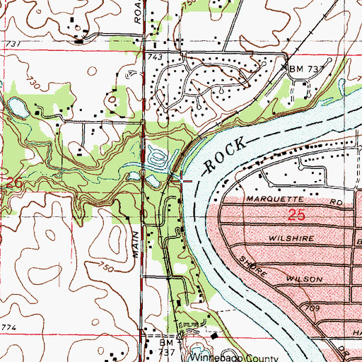 Topographic Map of Mud Creek, IL