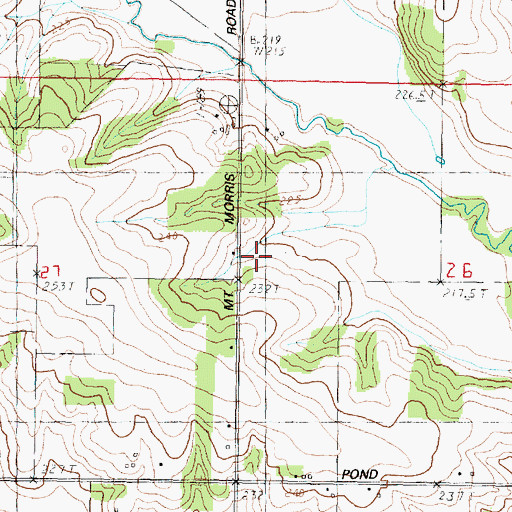 Topographic Map of Mud Creek School (historical), IL