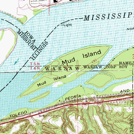 Topographic Map of Mud Island, IL