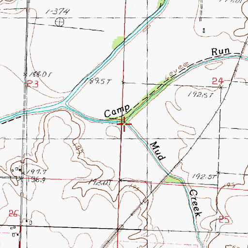 Topographic Map of Mud Run, IL