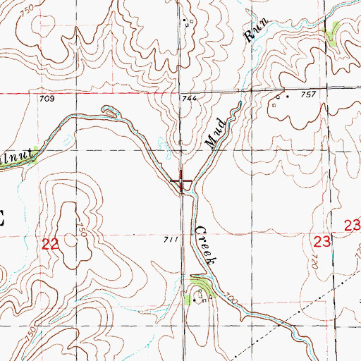 Topographic Map of Mud Run, IL