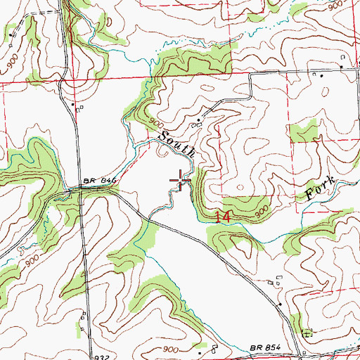 Topographic Map of Mud Run, IL