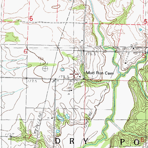 Topographic Map of Mud Run School (historical), IL