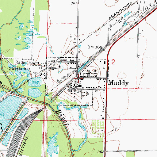 Topographic Map of Muddy, IL