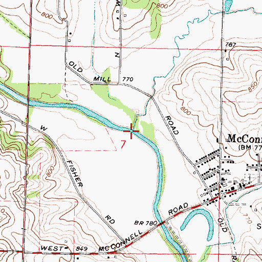 Topographic Map of Muddy Creek, IL