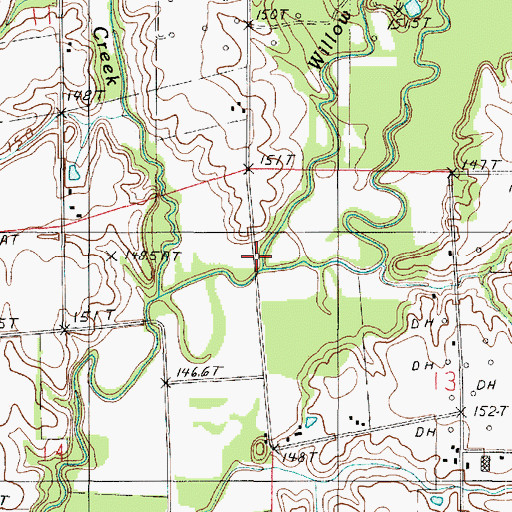 Topographic Map of Muddy Creek, IL