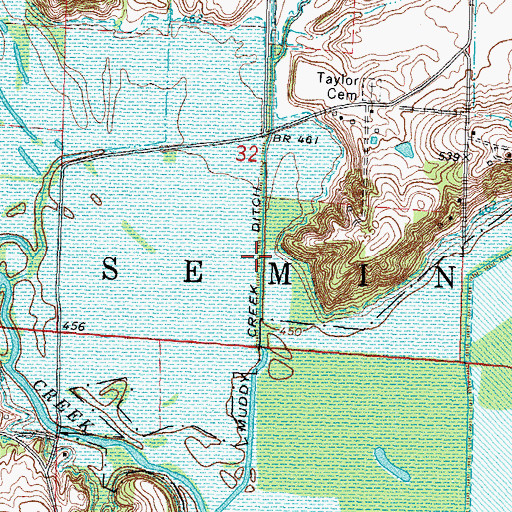 Topographic Map of Muddy Creek Ditch, IL