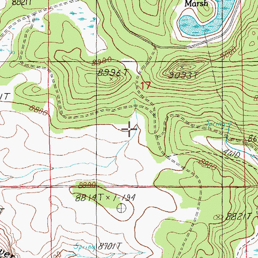 Topographic Map of East Fork Number Three Spring, AZ