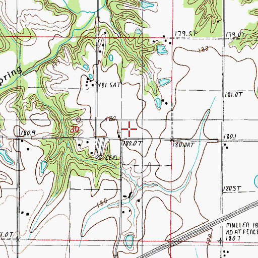 Topographic Map of Mullen Church, IL