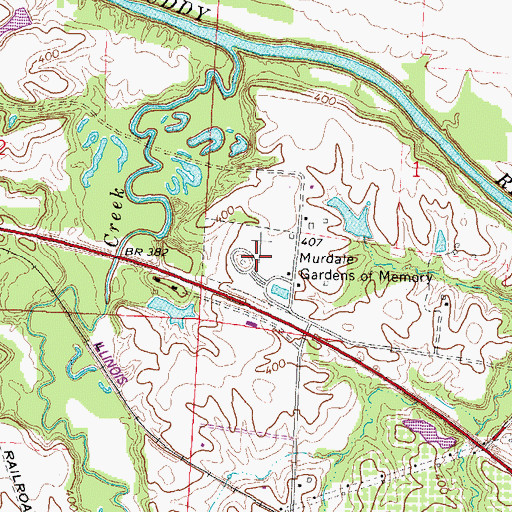Topographic Map of Murdale Gardens of Memory, IL