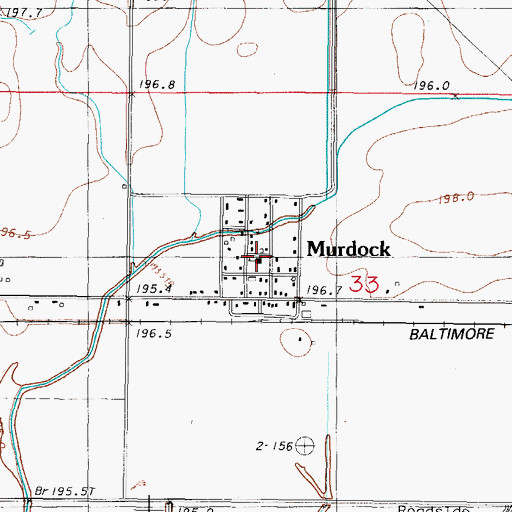 Topographic Map of Murdock, IL
