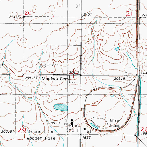 Topographic Map of Murdock Cemetery, IL