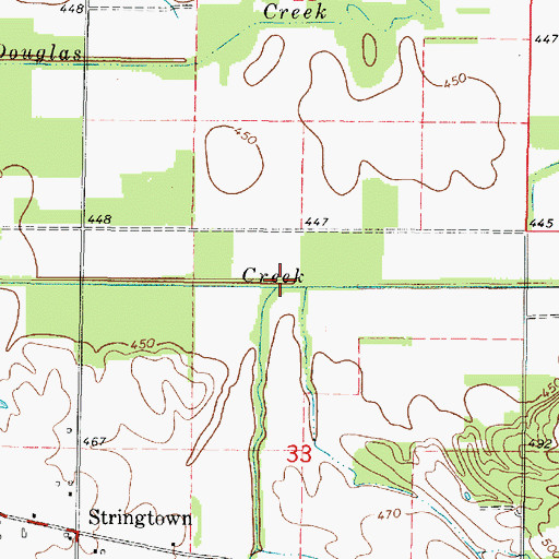 Topographic Map of Murphy Creek, IL