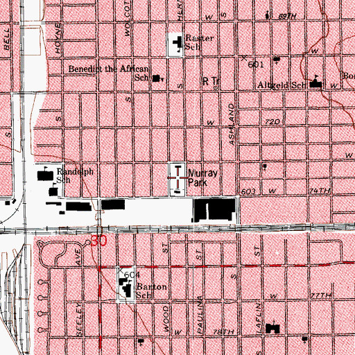Topographic Map of Murray Park, IL