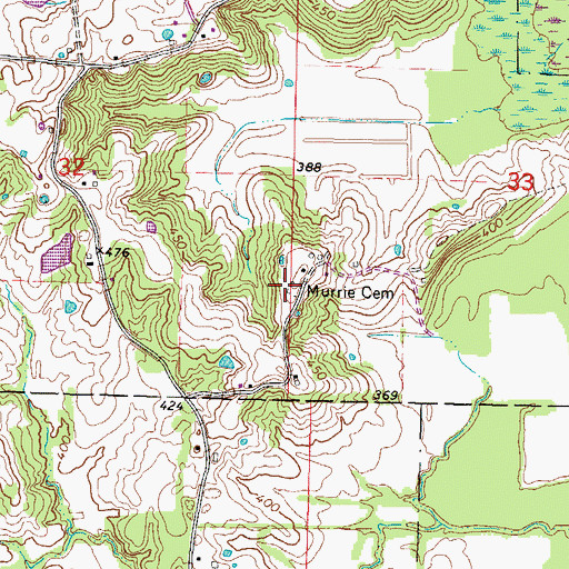 Topographic Map of Murrie Cemetery, IL