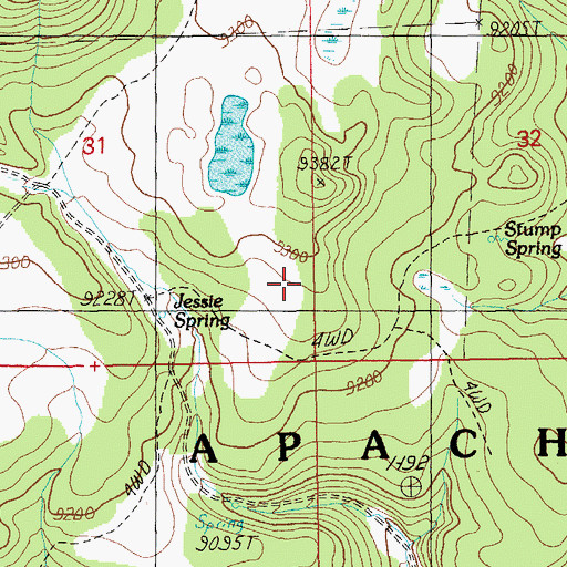 Topographic Map of Jessie Spring Marsh, AZ