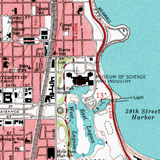 Topographic Map of Museum of Science and Industry, IL
