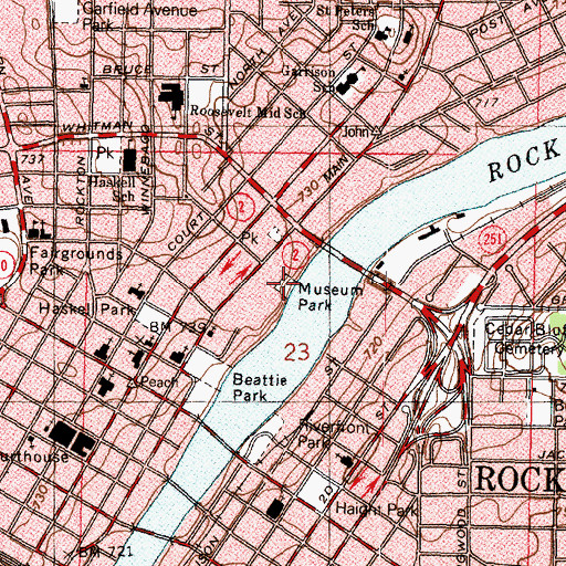 Topographic Map of Museum Park, IL
