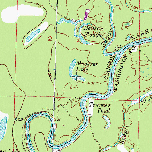 Topographic Map of Muskrat Lake, IL