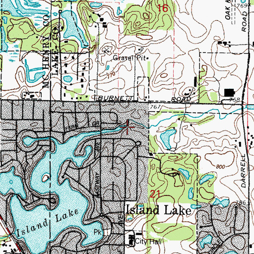 Topographic Map of Mutton Creek, IL
