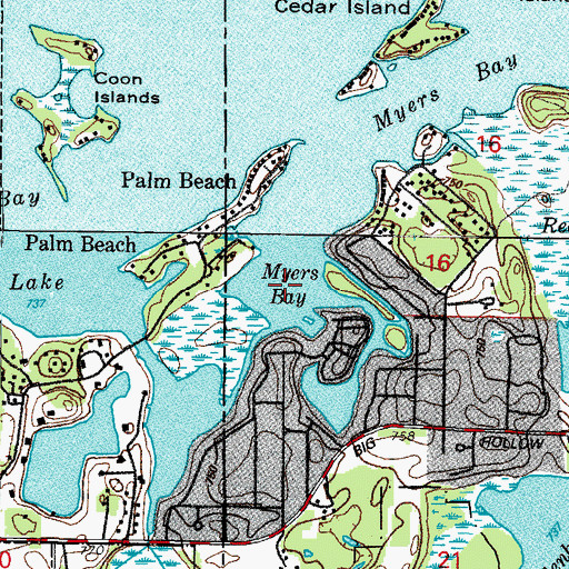 Topographic Map of Myers Bay, IL