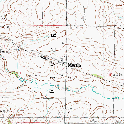Topographic Map of Myrtle, IL
