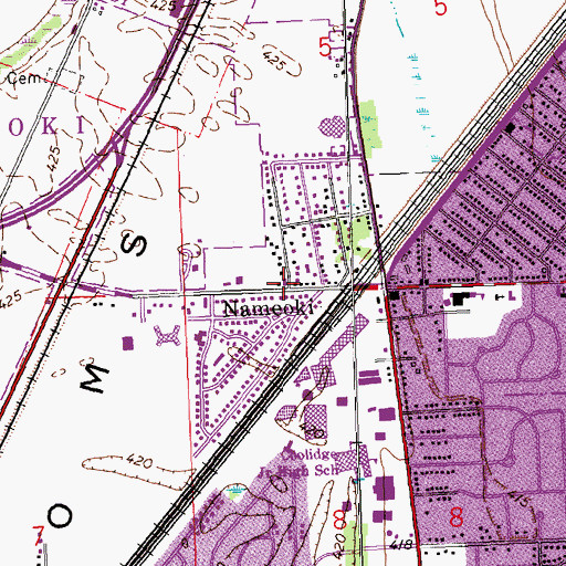 Topographic Map of Nameoki, IL