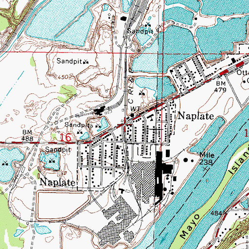 Topographic Map of Naplate, IL