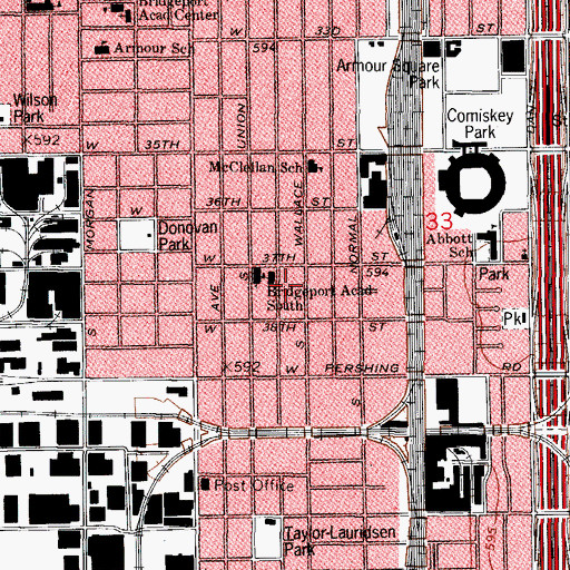 Topographic Map of Nativity of Our Lord School, IL