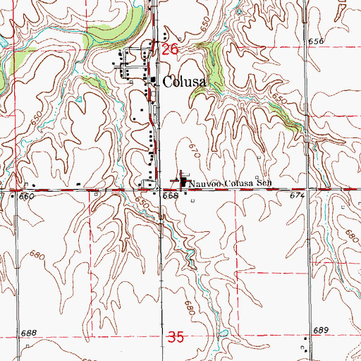 Topographic Map of Nauvoo-Colusa School, IL