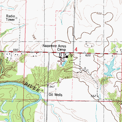 Topographic Map of Nazarene Acres Camp, IL