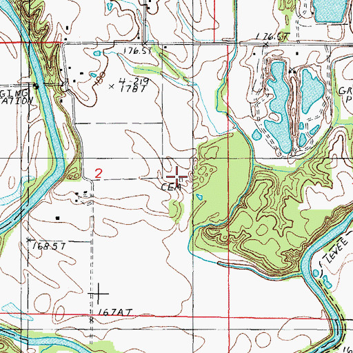 Topographic Map of Neal Cemetery, IL