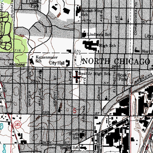 Topographic Map of Neal Math Science Academy, IL