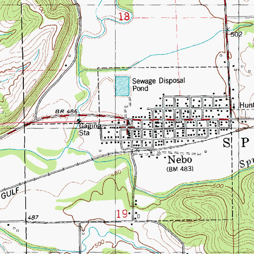 Topographic Map of Nebo, IL