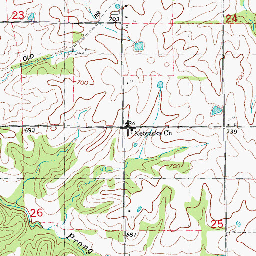 Topographic Map of Nebraska School (historical), IL