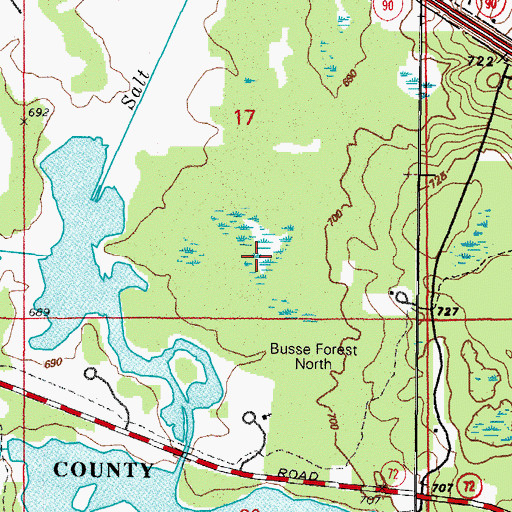 Topographic Map of Ned Brown Preserve, IL