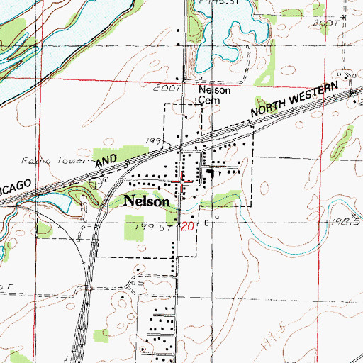 Topographic Map of Nelson, IL