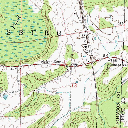 Topographic Map of Nelson Cemetery, IL