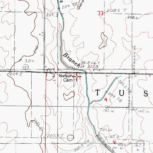 Topographic Map of Nelson Cemetery, IL