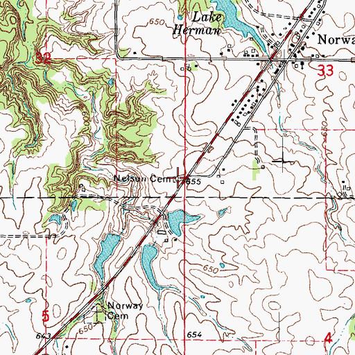 Topographic Map of Nelson Cemetery, IL