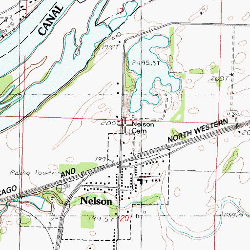 Topographic Map of Nelson Cemetery, IL