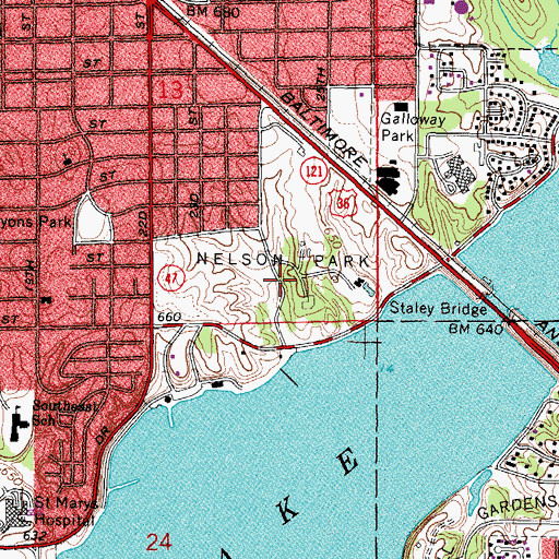 Topographic Map of Nelson Park, IL