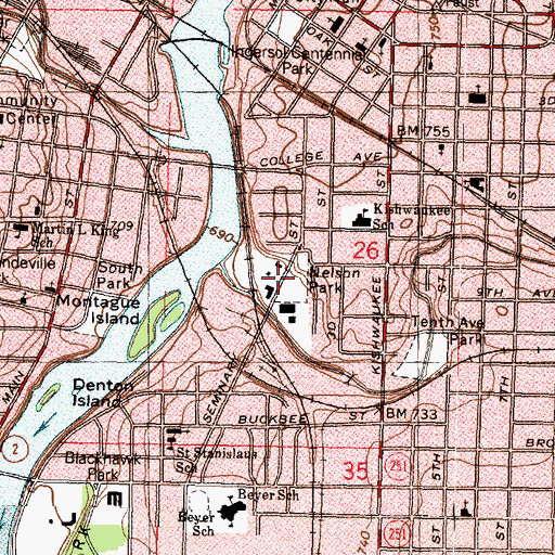 Topographic Map of Nelson Park, IL