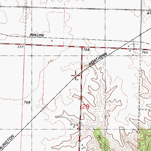 Topographic Map of Nelson School (historical), IL