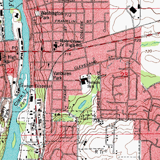 Topographic Map of J B Nelson Elementary School, IL
