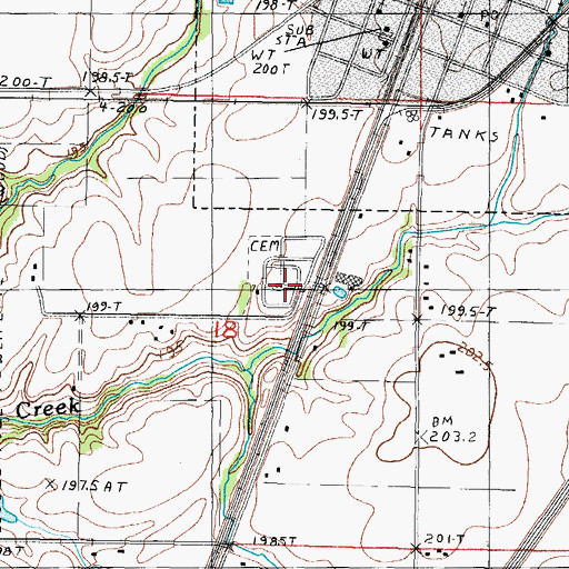 Topographic Map of Neoga Cemetery, IL