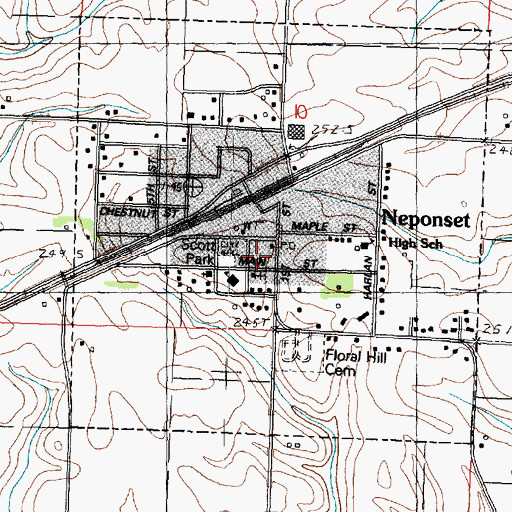 Topographic Map of Neponset, IL