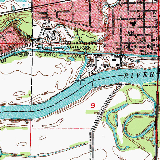 Topographic Map of Nettle Creek, IL