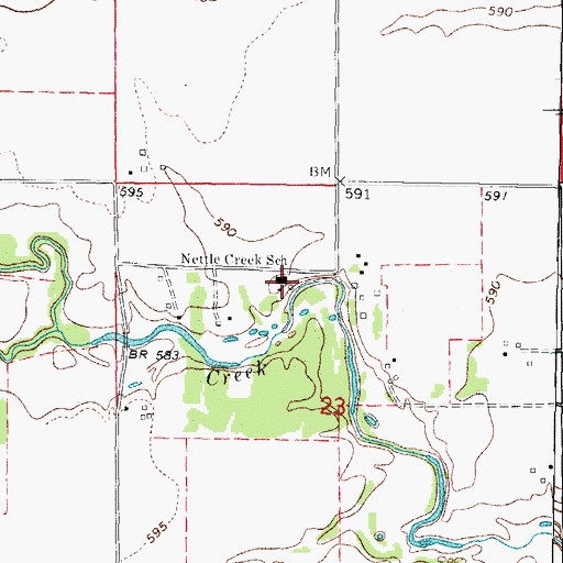 Topographic Map of Nettle Creek Elementary School, IL