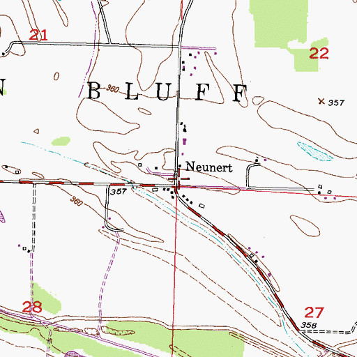 Topographic Map of Neunert, IL